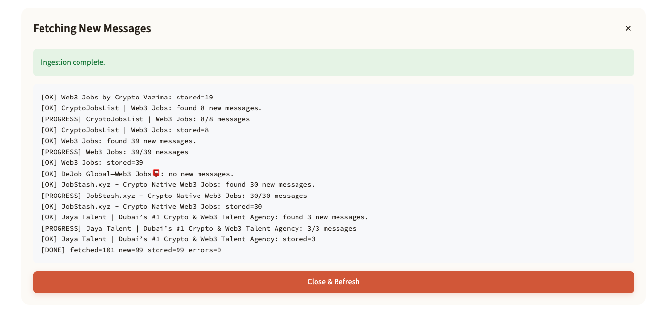 Job Hunter Ingestion Terminal